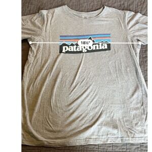 Patagonia Crew Neck T-Shirt Gray Short Sleeve Logo‎ Casual Top